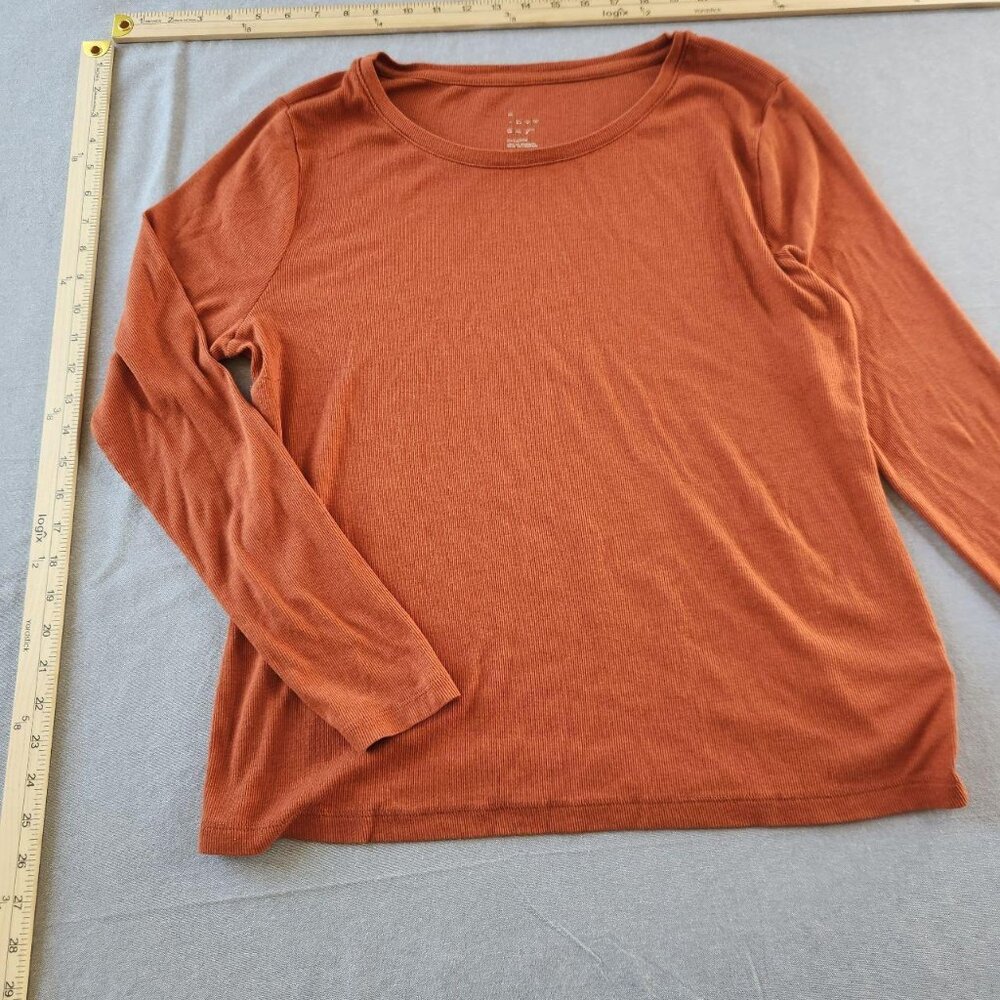 A New Day orange ribbed long sleeve tee